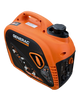 Orange and black Generac portable generator on a white background