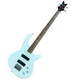 Dean Edge Series Electric Bass Guitar White bass guitar on a wooden floor