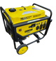 Yellow Champion power generator on a white background
