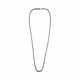 .925 Sterling Silver Rice Bead Necklace Silver chain necklace on a white background