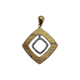 14K Yellow/White Gold 1/5CTW Diamond Textured Double Square Pendant