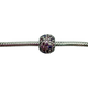 Pandora .925 Sterling Silver Pink and Purple Pavé Mosaic Lights Charm Silver charm with embedded stones on a white background