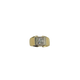 Gold ring with a diamond on a white background