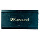 Russound DPA-1.2 70W 2-Channel Class D Car Audio Amplifier Black electronic device with 'Russound' logo on a wooden surface