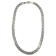 .925 Sterling Silver 44.2G 8MM Fancy Double Curb Link Chain Necklace Silver chain necklace on a white background