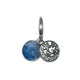 Pandora .925 Sterling Silver Blue Night Sky Dangle Charm Silver pendant with blue and star design on a white background