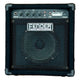 FENDER BASS AMPLIFICATION RUMBLE 15 Bass Guitar Combo Amplifier Fender amplifier on a wooden floor with shoes at the bottom