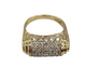 14K Yellow Gold 1CTW Pavé Diamond Roller Ring Gold ring with diamond accents on a white background