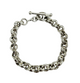 .925 Sterling Silver 8MM Rolo Toggle Bracelet Silver chain bracelet on a white background