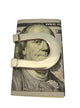 .925 Sterling Silver 15.9G Horseshoe Money Clip Money clip on a folded dollar bill with Benjamin Franklin's portrait
