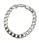 .925 Sterling Silver 22.5G 7MM Curb Link Bracelet Silver chain bracelet on a white background