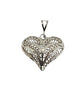 .925 Sterling Silver Filigree Openwork Heart Pendant