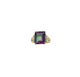 14K Yellow Gold Emerald Cut Mystic Topaz & 10PT Diamond Split Cathedral Ring