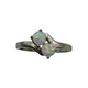 .925 Sterling Silver White Opal 2-Stone Forever Bypass Ring Silver ring with two opal stones on a white background