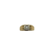 Gold ring with a diamond on a white background