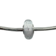 Pandora .925 Sterling Silver White Effervescence Murano Glass Charm Silver and white glass bead on a white background
