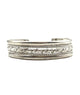 Vintage .925 Sterling Silver Navajo Multi-Row Textured Cuff Bracelet