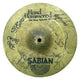 SABIAN Hand Hammered 10" HH Duo Splash Drum Cymbal Sabian cymbal with 'Hand Hammered' and 'TH Duo Splash' text on a wooden surface