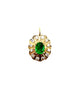 14K Yellow Gold Emerald & 1/2CTW Diamond Ballerina Halo Pendant