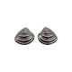 .925 Sterling Silver Seashell Stud Earrings Pair of silver shell-shaped earrings on a white background