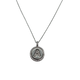 .925 Sterling Silver Micro Pavé Initial Pendant Necklace (Letter A) Necklace with a circular pendant featuring the letter 'A' on a white background