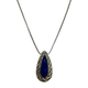 .925 Sterling Silver Lapis Twist Framed Pendant Necklace