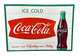 Coca-Cola Metal Sign Soda Ice Cold Fishtail Bottle Vintage Style Wall Decor
