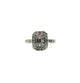 14K White Gold 1CTW Diamond Baguette Cluster Emerald Cut Illusion Halo Ring