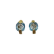 18K Yellow Gold Cushion Cut Aquamarine Omega Earrings