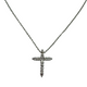 14K White Gold 1/2CTW Diamond Cross Pendant Necklace