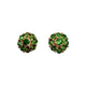 14K Yellow Gold Peridot Cluster Flower Stud Earrings