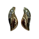 14K Yellow Gold 1/3CTW Diamond Curve Cutout Lever Back Earrings