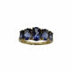 10K Yellow Gold Oval Tanzanite Graduated 5-Inline Ring