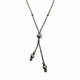 .925 Sterling Silver Diamond-Cut Snake Chain Lariat Necklace Silver beaded necklace on a white background