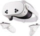 Meta Quest 3S 128GB Standalone Virtual Reality VR Headset & Controllers White meta quest 3s VR headset with controllers on a white background