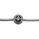 Pandora .925 Sterling Silver Sparkling Vintage Allure CZ Charm Silver charm with a geometric design on a white background