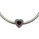Pandora .925 Sterling Silver Sparkling Levelled Heart Charm Bracelet with a heart-shaped red gemstone pendant on a white background