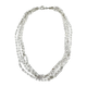 .925 Sterling Silver Layered 4 Strand Circle Link Necklace Multi-layered silver chain necklace on a white background