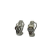 14K White Gold 1CTW Diamond Invisible Set 2 Row Knot Earrings Pair of silver earrings with gemstones on a white background