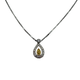 18K White/Yellow Gold 1/4CTW Diamond Teardrop Pendant Necklace