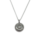 .925 Sterling Silver Micro Pavé Initial Pendant Necklace (Letter C) Silver necklace with a circular pendant on a white background