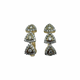 10K Yellow Gold 1CTW Diamond 3x Trillion Halo Drop Earrings