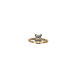 Gold ring with a diamond on a white background