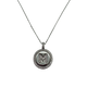 .925 Sterling Silver Micro Pavé Initial Pendant Necklace (Letter M) Necklace with a pendant featuring the letter 'M' on a white background