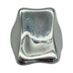 .925 Sterling Silver 18.3G Rectangle Freeform Ring Metallic ring on a white background