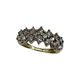 14K Yellow Gold 1CTW Diamond 3-Row Pyramid Ring Gold ring with diamond stones on a white background