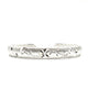 .999 Fine Silver 36.7G Diamond Cut Flower Etched Cuff Bracelet Silver bracelet with intricate designs on a white background