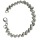.925 Sterling Silver 25.4G 3 Row Zigzag Link Bracelet Silver bracelet with a zigzag pattern on a white background
