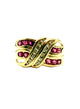 14K Yellow Gold 1/4CTW Diamond & Ruby Channel Crossover Ring