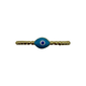 .925 Sterling Silver Gold Plated Evil Eye Beaded Band Gold ring with a blue eye design on a white background